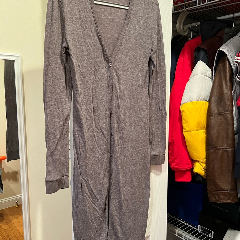 Full Length Gray Cardigan